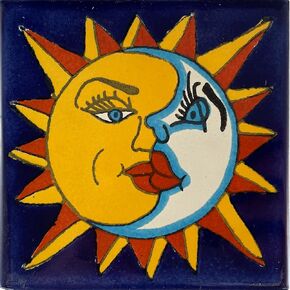 4.2x4.2 9 pcs Sun and Moon Talavera Mexican Tile