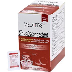 Medi-First 80913 Sinus Decongestant, Nasal Decongestion Pills, 500 Count