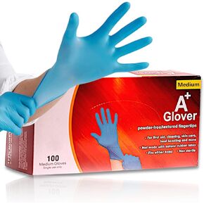 Nitrile Exam Gloves | Latex Free, Powder Free, Disposable | Medical Grade, Food Safe | 4 Mil, Textured Fingertips