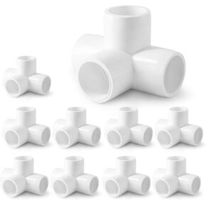 تجهيزات أنابيب PVC ذات 4 اتجاهات مقاس 1/2 بوصة، تركيب على شكل حرف T من زاوية الكوع PVC، موصلات أنابيب PVC من فئة الأثاث SCH40 - تناسب أنابيب PVC مقاس 1/2 بوصة، 12 قطعة