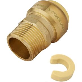 (Pack of 2) EFIELD 3/4 Inch x 3/4 Male Adapter Push to Connect Pex Copper, CPVC, 3/4 Inch, with a Disconnect Tool