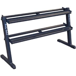 Body-Solid (GDR60) 2-Tier Dumbbell Rack - Heavy-Duty 60inch Wide Weight Stand, Home Gym Storage Solution Holds 1 pair each of 5-50 lb. Dumbbells