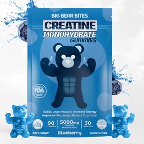 Creatine Monohydrate Gummies for Men & Women | 5000mg of Creatine Gummies per Serving | Zero Sugar, Gluten Free & Halal | Pack of 90 Pre Workout Gummies | Watermelon Flavor