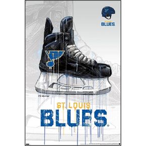 Trends International NHL St. Louis Blues - Drip Skate 21 Wall Poster, 22.375" x 34", Unframed Version