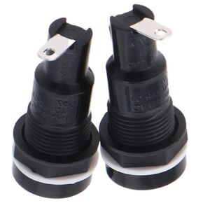 10a 250v Fuse Holder Board 2pcs 10A Durable Silver Press Type PBT Fuse Tube Portable Black Panel Mount Chassis Fuse Holder Worker