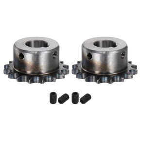 uxcell 2pcs ISO/DIN 06B-1 Roller Chain Sprocket B Type 17mm Bore, 3/8" Pitch, A3-Steel Single Strand Roller Sprocket Hardened 16 Tooth