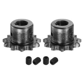 uxcell 2pcs ISO/DIN 06B-1 Roller Chain Sprocket B Type 10mm Bore, 3/8" Pitch, A3-Steel Single Strand Roller Sprocket Hardened 11 Tooth