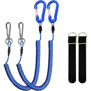 Fishing Lanyards, Fishing Pole Tether, Kayak Paddle Leash, Retractable Safety Coiled Lanyard Fishing Accessories