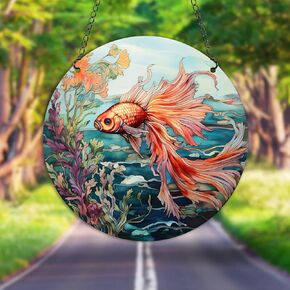 5.9'' Dragonfly Stained Acrylic Window Hanging,Blue Dragonfly Acrylic Window Decor Stained Panel Hangings for Home Garden, Festivals Gifts for Mom Teacher Daughter (Dragonfly)