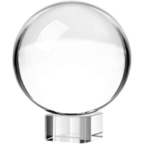 3 inch(80mm) Clear Crystal Ball Globe with Clear Crystal Stand for Wedding/Home/Office Decoration Feng Shui/Divination Photography or Magic and More