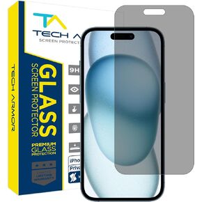 مجموعة واحدة من واقي الشاشة الزجاجي الباليستي للخصوصية من Tech Armor متوافق مع هاتف Apple NEW iPhone 14 Pro Max 5G 6.7 بوصة من الزجاج المقسى 2022
