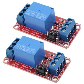 ECSiNG 2Pcs 1 Channel 12V Relay Module with Optocoupler Isolation Expanding Board Support Low-Level Trigger Or High-Level Trigger