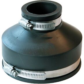 Fernco P1056-415 4-Inch to 1-1/2-Inch Flexible Reducing Coupling With Clamp