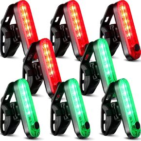 Treela 8 Pcs Kayak Navigation Lights Battery Boat Stern Lights Waterproof LED Navigation Lights for Night Boats Marine Safety Lights for Pontoon Boat, Dinghy Flashing Mode (Red, Green, White)