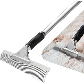 Carpet Rake - Carpet Rake for Pet Hair Removal - Carpet Brush Carpet Broom for Fluffy Rug - Carpet Hair Removal Tool, Pet Hair Carpet Rake, Rug Rake for Carpets for Pet Hair Rake for Carpet Cleaning