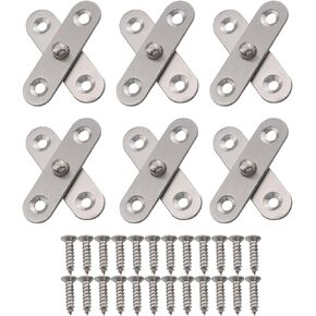 6PCS 360 Degree Rotating Pivot Hinge 57x16mm Stainless Steel Pivot Door Axis Concealed Hinge Wood Door Up and Down Hinge Suitable for Home Kitchen Door Wall Cabinets