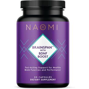 NAOMI Brainspan™ with BDNF Boost - Fast-Acting Support for Healthy Brain Function & Performance, Lion's Mane Mushroom, Gingko Biloba Extract, Gaden Sage, Spanish Sage - 60 Capsules, 30-Day Supply