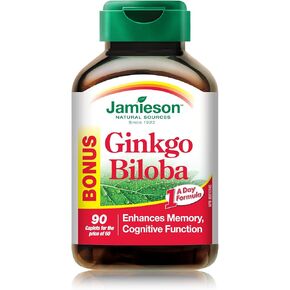 Jamieson Ginkgo Biloba, Bonus Size, 60+30 Caplets