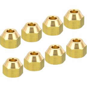 PATIKIL 3/4 SAE Thread Brass Flare Nut, 3 Pack 45 Degree Flared Tube Fitting Nut Hydraulic Pipe Fitting for Air Conditioner Water Gas Line, Glossy Surface
