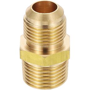 PATIKIL 1/2" Flare to 1/2" NPT Male Half-Union Brass Pipe Fitting, Brass Couples Tube Fittings Tubing Thread Adapter Pipe Connector for Refrigeration, Air, Gas Line