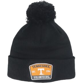 ZHATS Standard NCAA Officially Licensed Pom Beanie Patch Switchback Black, One Size