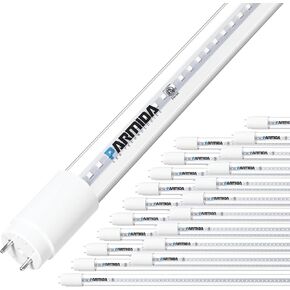 PARMIDA 20-Pack 4FT LED T8 Hybrid Type A+B Light Tube, 24W, Plug & Play or Ballast Bypass, Single-Ended OR Double-Ended Connection, 3000lm, Clear Cover, T8 T10 T12, ETL - 4000K