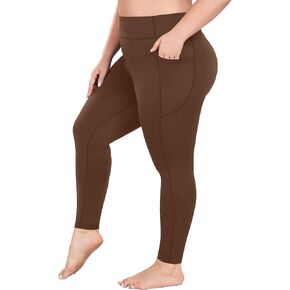 COOTRY Plus Size Yoga Leggings for Women High Waist Tummy Control Workout Running Pants with Pockets