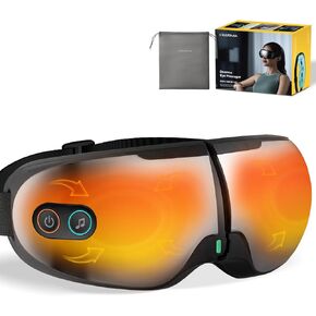 Deerma Heated Eye Mask Massager, Eye Massager for Migraines with See-Through Window for Migraine Relief Dry Eyes with Heat Eye Mask for Sleeping Massager with Built-in Music, Birthday Gifts Women Men