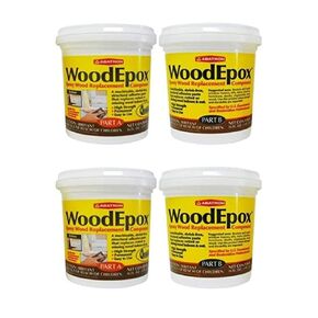 Abatron WoodEpox 2 Pint Kit 2 Part Structural Epoxy Wood Replacement Compound Shrink Free Wood Filler That Repairs and Rebuilds Missing Wood (2 Pack)