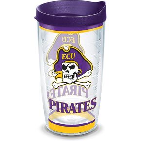 Tervis Made in USA Double Walled East Carolina University Pirates Insulated Tumbler Cup Keeps Drinks Cold & Hot, 16oz, All Over