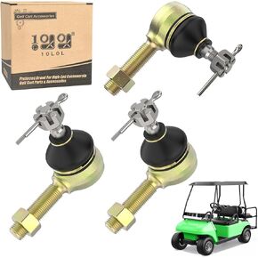 10L0L Golf Cart Tie Rod End Kit for Club Car DS 1976-2008 Gas & Electric, Left-Hand & Right-Hand Thread Ball Joint, OEM# 7539 7540