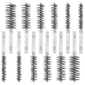 12pcs Stainless Steel Wire Bore Brushes, Wire Brush for Drill attachments parts with 1/4 Inch Hex Shank Pipe Brush Copper Pipe Cleaner Twisted Wire Brush for Power Drill Die Grinders for Scratching