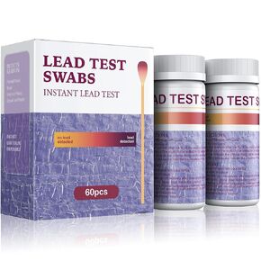 Pawfly 60 Pcs Lead Test Kit for Dishes Lead Paint Test Kit (Dip in Water to Use) Instant Lead Test Swabs with Results in 30 Seconds Rapid Home Lead Testing Kit for Ceramics Metal Toy Jewelry & Wood