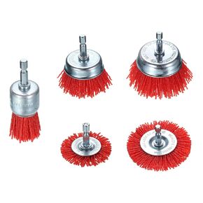 HARFINGTON 5pcs Nylon Filament Wire Wheel Cup Brush for Drill, Abrasive Brushes Set with 1/4" Hex Shank, 1",2",3", Used for Rust/Corrosion/Paint Removal and Scrub Surface