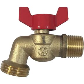 Brass Ball Hose Bibb Compares to Arrowhead Brass [79-210] 1/2" Male NPT MIP Inlet with 3/4 water hose outlet ideal for gardens, patios, boiler drain - Llave de Manguera Esfera Mariposa 1/2"