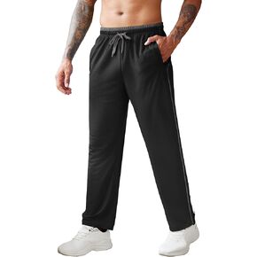 COOFANDY Mens Open Bottom Sweatpants Athletic Workout Pants Mesh Gym Pants for Runnning, Training,Casual