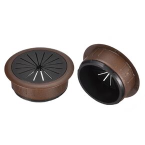 uxcell 2Pcs Cable Hole Cover, 2 Inch (50mm) ABS Desk Cable Wire Cord Grommet Hole Cover for Office Computer Desk Wire Organizer, Brown