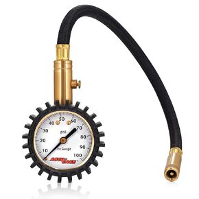 Accu-Gage RH60X Professional Tire Pressure Gauge with Protective Rubber Guard (60 PSI),Straight Chuck