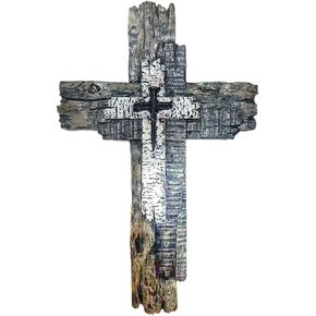 Taprion Modern Rustic Wall Cross Christian Cross Wall Decor - Brown Wood Tones Wall Art for Home Decor