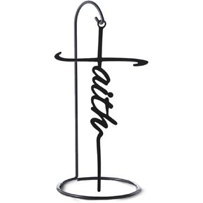SOULSIO Decorative Faith Cross Black |Metal Spiritual Cross Home Decor | Religious Self Hanging Cross with base |Best for Home, Office and As a Gift | Religious, Spiritual Gifts