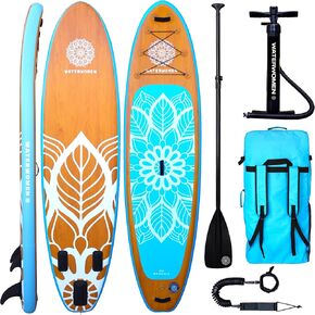 Women's Paddle Board 10'6 Inflatable Stand UP Paddle Board & Accessory Package Including Adjustable SUP Paddle, Stylish Backpack, Ankle Leash & Pump. Super Stable, Great for All Skill Levels