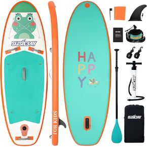 Kids Inflatable Stand Up Paddle Board with SUP Accessories,Wide Stable Design,Non-Slip Comfort Deck, Inflatable Paddle Board for Kids & Children