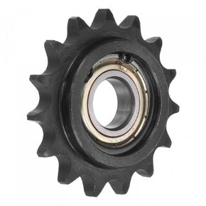 uxcell #40 Chain Idler Sprocket, 17mm Bore 1/2" Pitch 17 Tooth Tensioner, Black Oxide Finished C45 Carbon Steel with Insert Single Bearing for ISO 08A Chains