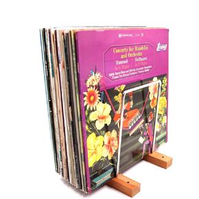 40 LP Vinyl Record Storage Solid Cherry Wood Record Holder Vinyl Record Holder Record Display For Albums Vinyl Holder & Vinyl Stand (Iron)