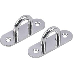 Heavy Duty Black Zinc Galvanized Steel Hammock Ceiling Hook Pad Eye Plates Corrosion Resistant (4 Pack M6 Zinc Black)