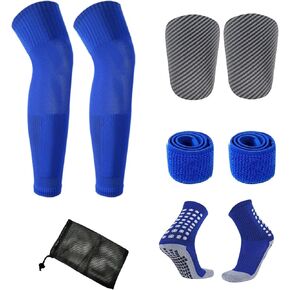 Soccer Shin Guards for Adult Soccer Socks and Mini Shin Guard Leg Sleeves Set Shin Pads Adult Men Soccer Non Slip Pre Cut Socks and Shinguards Mens Espinilleras De Futbol para Niños