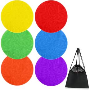 Spot Markers 9inch Set of 24 Rubber Floor Dots Non Slip Flat Cones Agility Dots for Kids Soccer Basketball Sports Speed Agility Training, Preschool Classroom Activities
