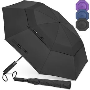 ZOMAKE Compact Golf Umbrella 62 Inch - Automatic Foldable Large Travel Golf Umbrellas Windproof Double Canopy Vented, Collapsible Golf Umbrella for Men Women