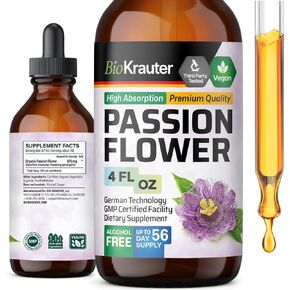 Passionflower Tincture - Organic Passion Flower Extract for Mood Support - Alcohol and Sugar Free - Vegan Drops 2 Fl.Oz. in Saudi Arabia