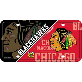 Rico Industries NHL Chicago Blackhawks Split Metal Auto Tag 8.5" x 11" - Great for Truck/Car/SUV